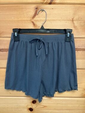 Women's Ribbed Drawstring Shorts — Slate Blue